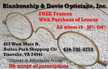 Blankenship & Davis Opticians. Danville Virginia