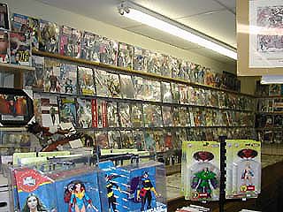 Comic books on display