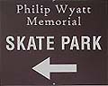 Philip Wyatt Memorial Skate Park Plaque